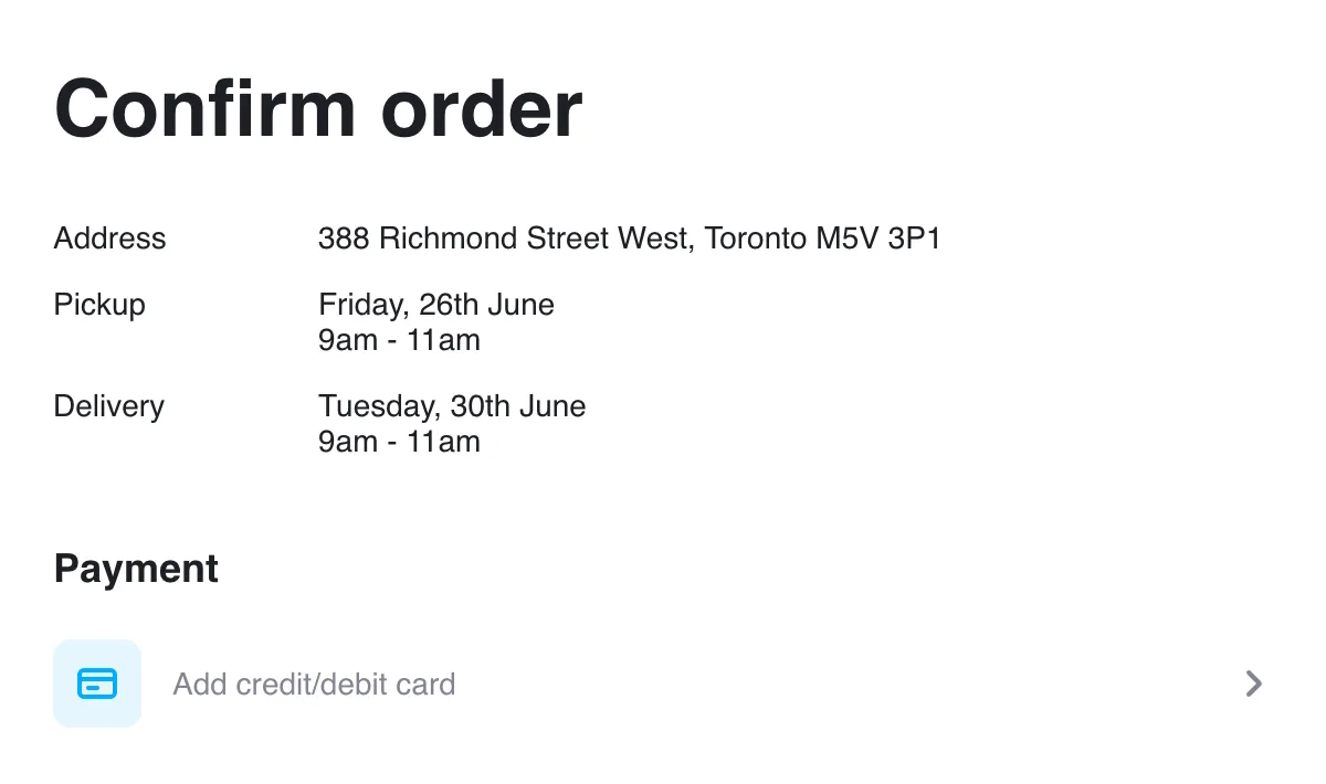 Add payment details